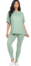 Load image into Gallery viewer, Sage Oversized Tee & Legging Set